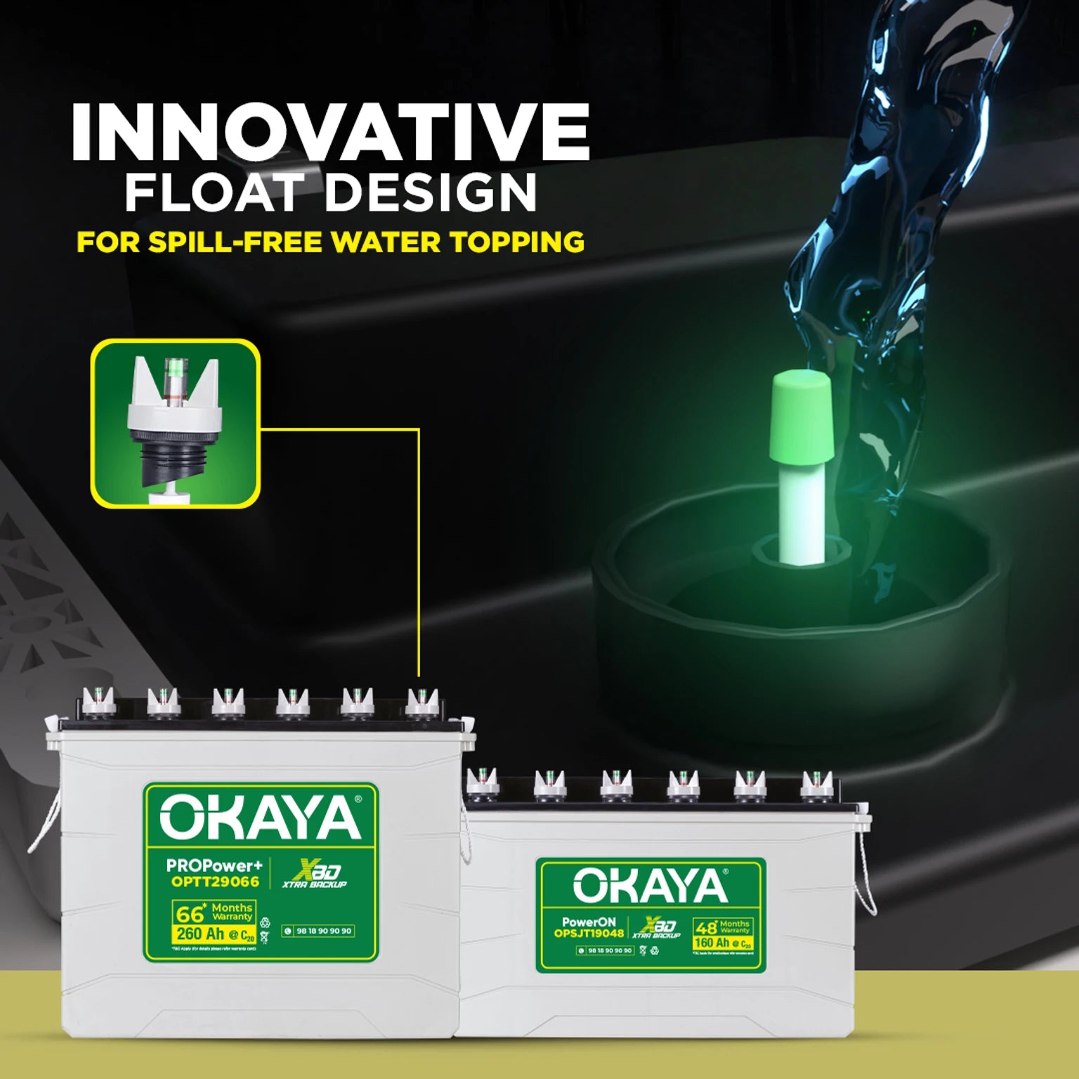 Okaya Tall Tubular 160Ah Inverter Battery with Long Service Life