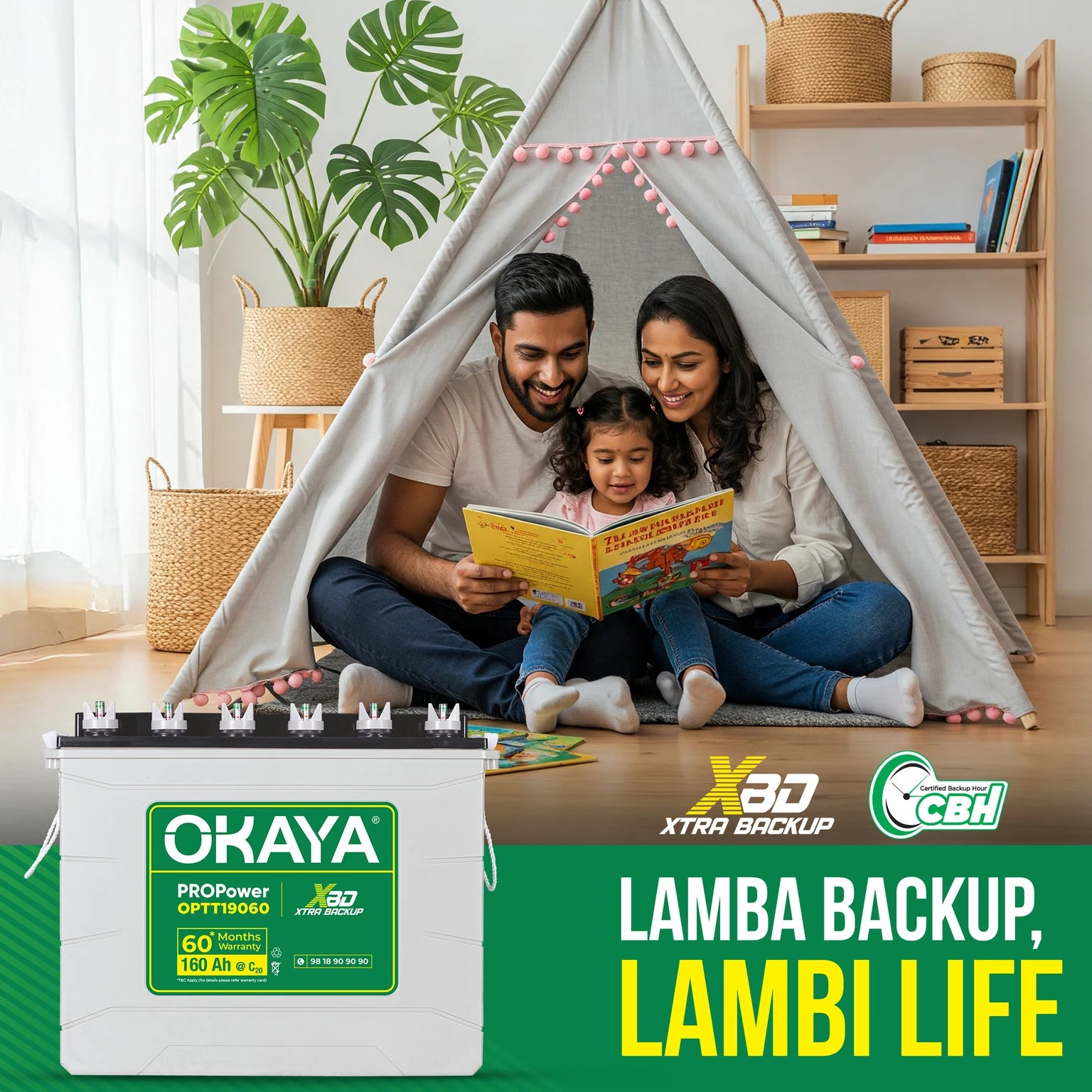 Okaya Tall Tubular 160Ah Inverter Battery with Long Service Life
