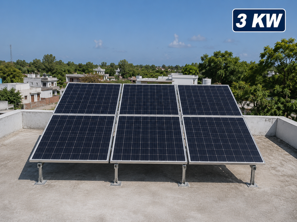 3kW Off-Grid Solar System with Genus Solar Inverter, 2×200Ah Batteries & 6×550W Solar Panels | Complete Installation by Surya Battery Muzaffarnagar