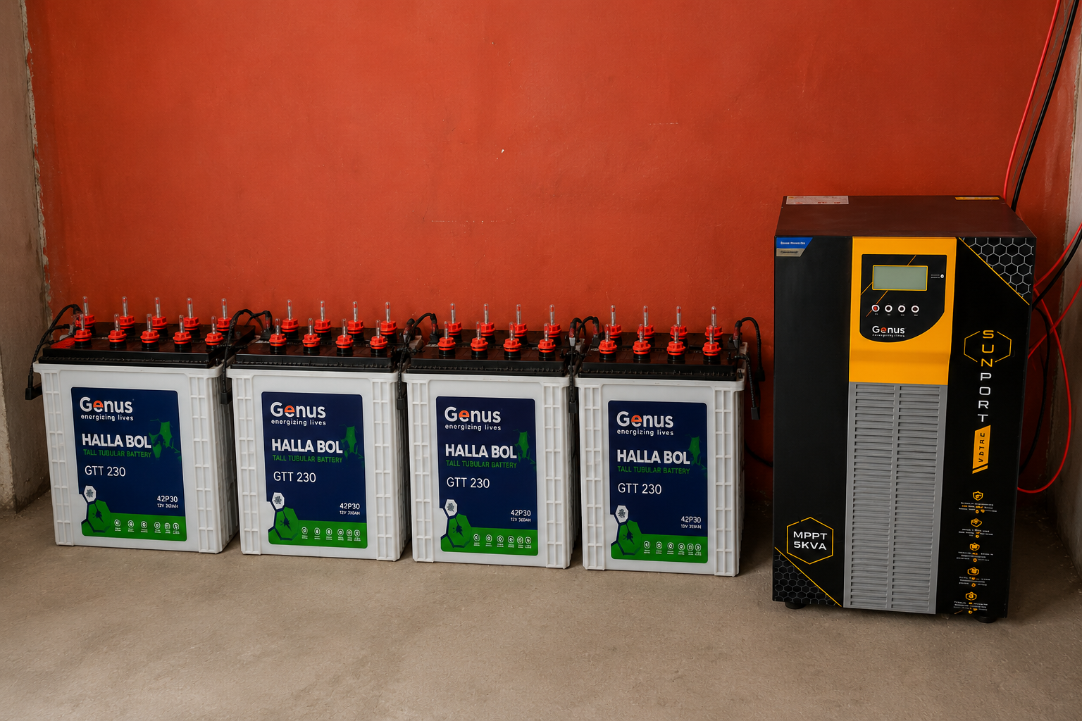 5kW Off-Grid Solar System with 5kVA MPPT Inverter, 4× GTT 230 Batteries & 10 Solar Panels