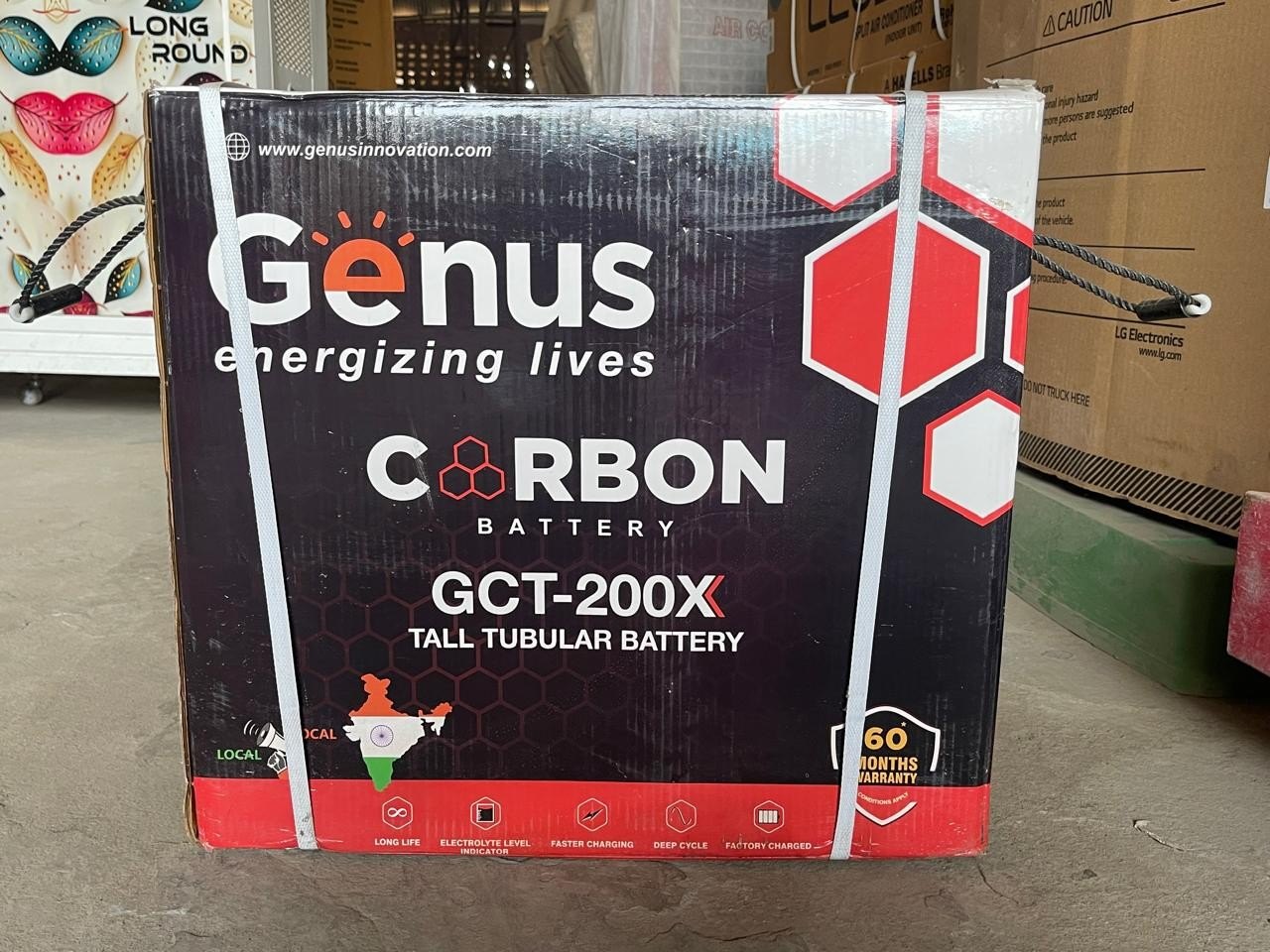 Genus Carbon GCT 200X Tall Tubular Inverter Battery for Long Power Backup